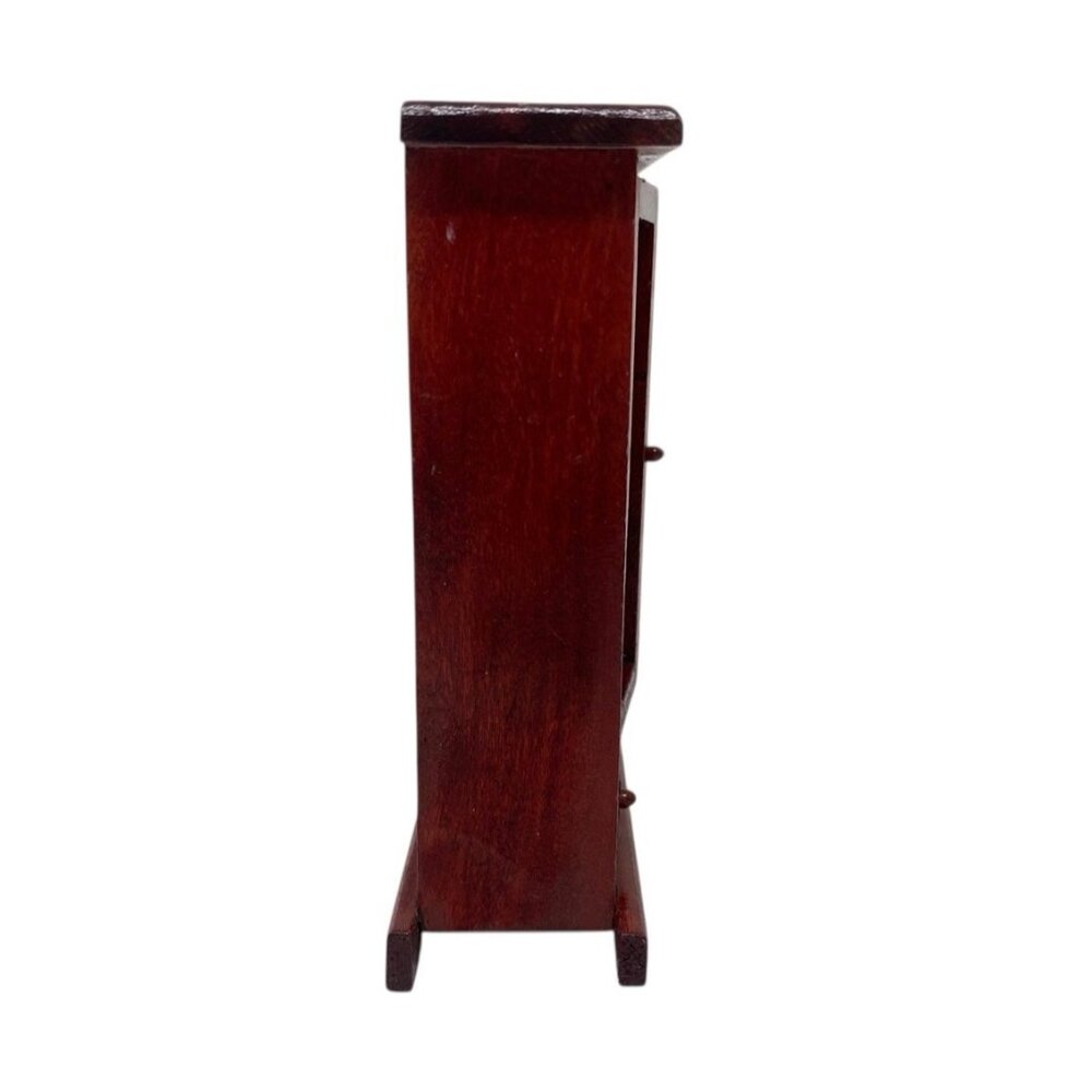 Dollhouse Wood Cherry Display Cabinet Hutch  4.5" Tall Miniature Furniture - Picture 2 of 6